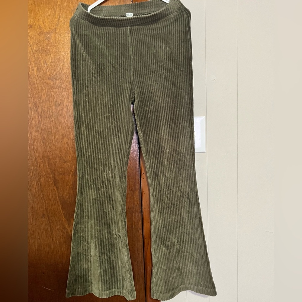 Aerie ribbed velvet flare pants